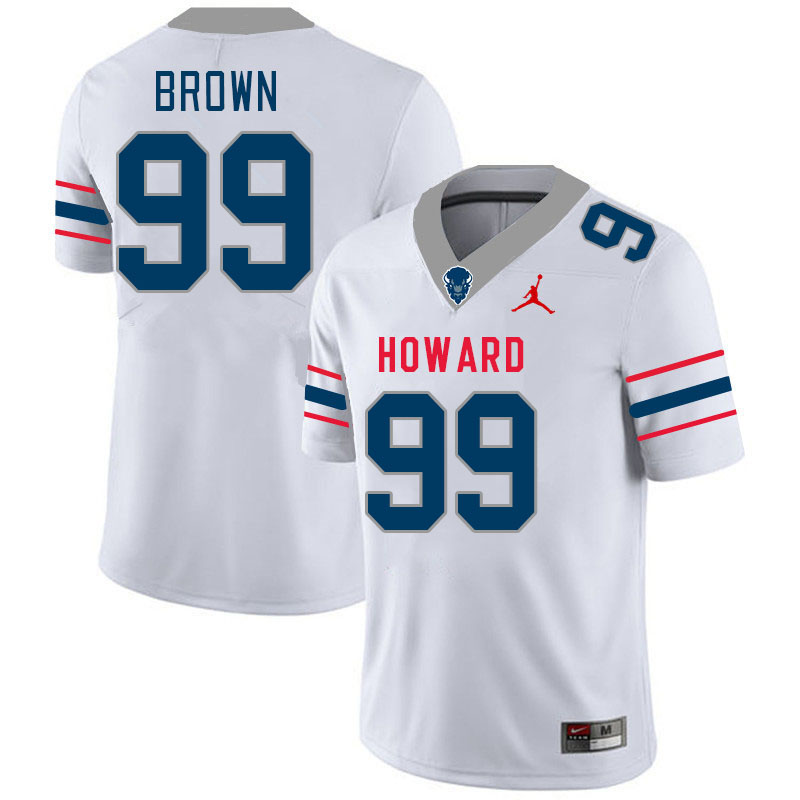 Men-Youth #99 Derrick Brown howard Bison 2023 College Football Jerseys Stitched-White